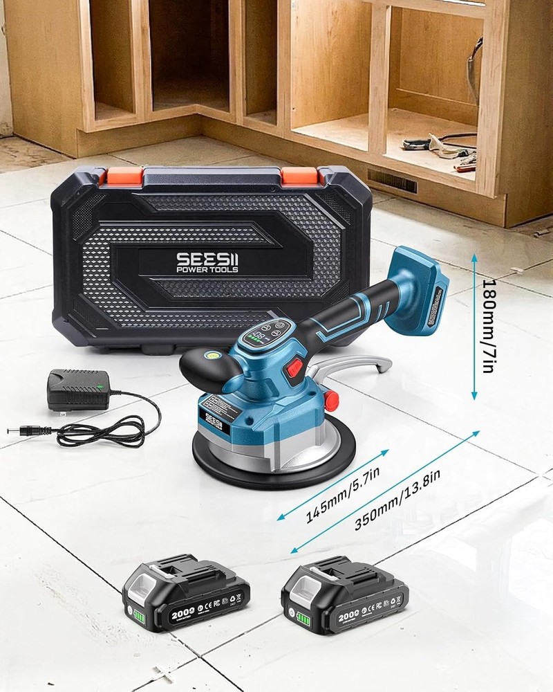 Tile Vibration Tool 145Mm: Vibration Leveling Machine 10-Hours Long Lasting, Til