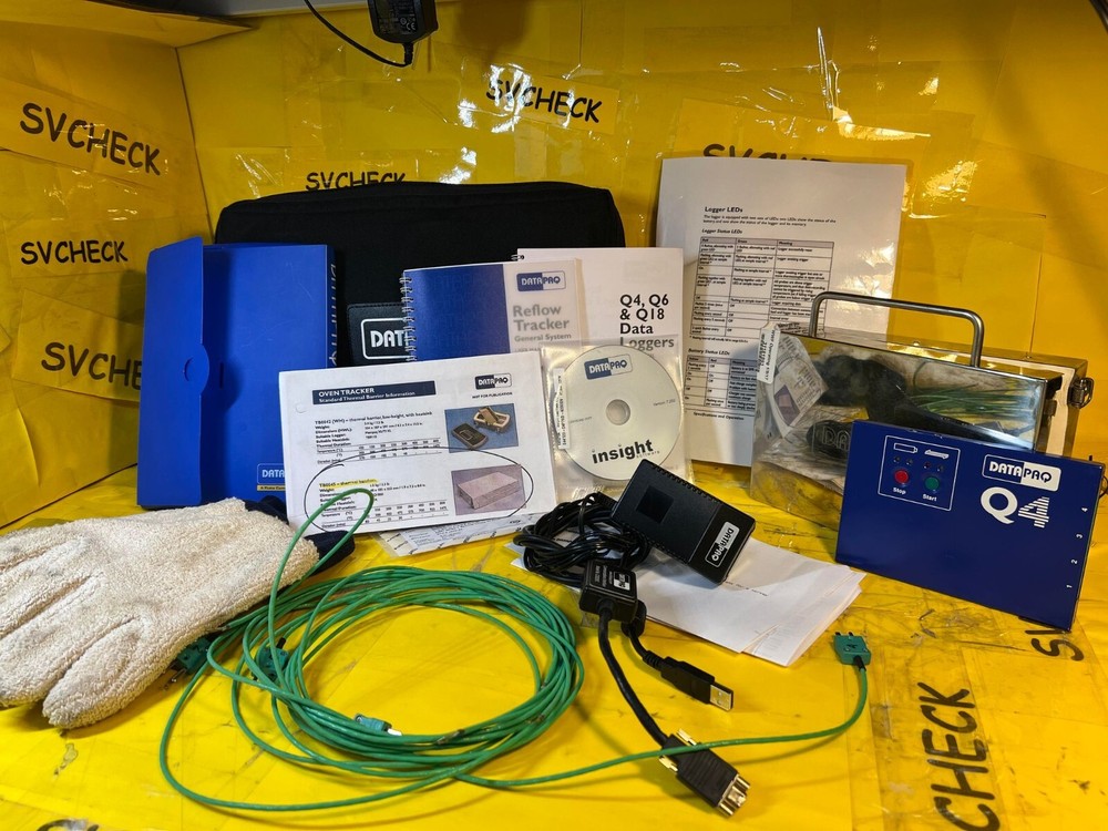 DATAPAQ DATAPAQ4 OVEN THERMAL TEMPERATURE PROFILING TRACKER SYSTEM KIT W BARRIER