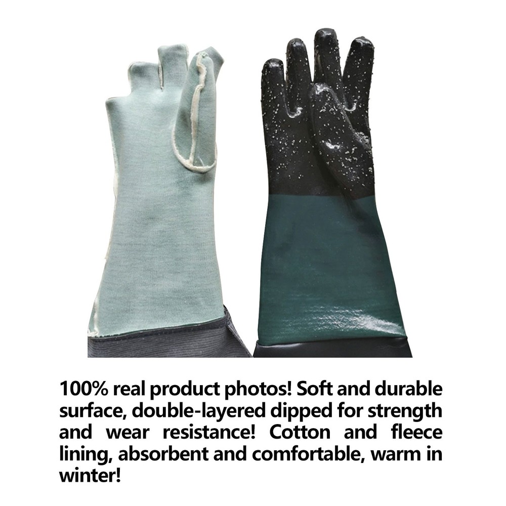 2Pairs 24"Sand Blast Sandblasting Gloves Protective For Sandblast Cabinet