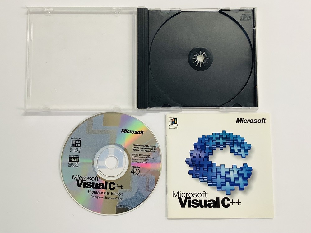 Microsoft Visual C++ Version 4.0 (Windows) CD, With Key Code FREE SHIPPING (G)