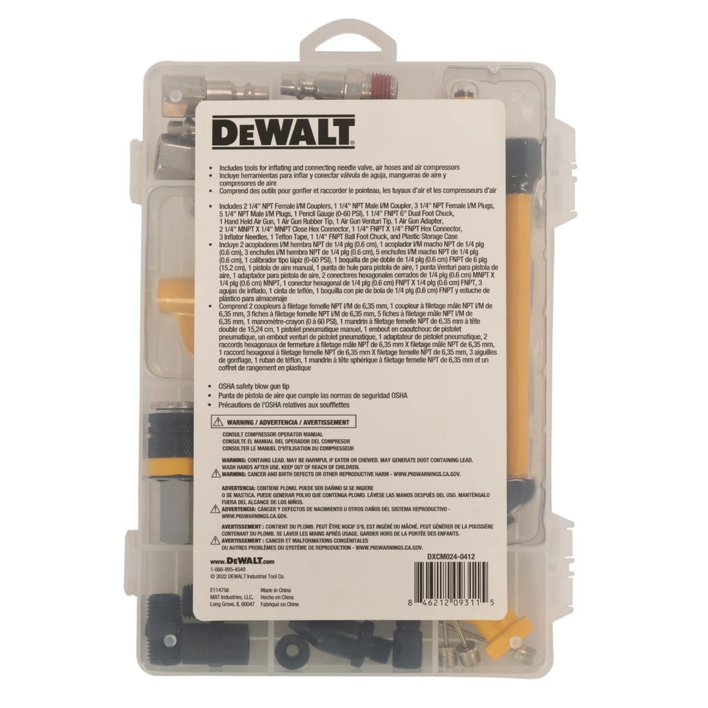 DEWALT 25-Piece Air Compressor Accessory Kit Pneumatic Tools Set