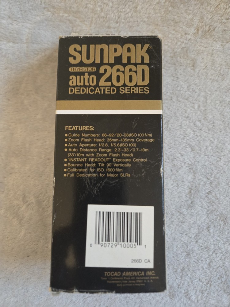 Sunpak Thyristor 266D Auto Dedicated Series Flash Accessory NEW OPEN BOX