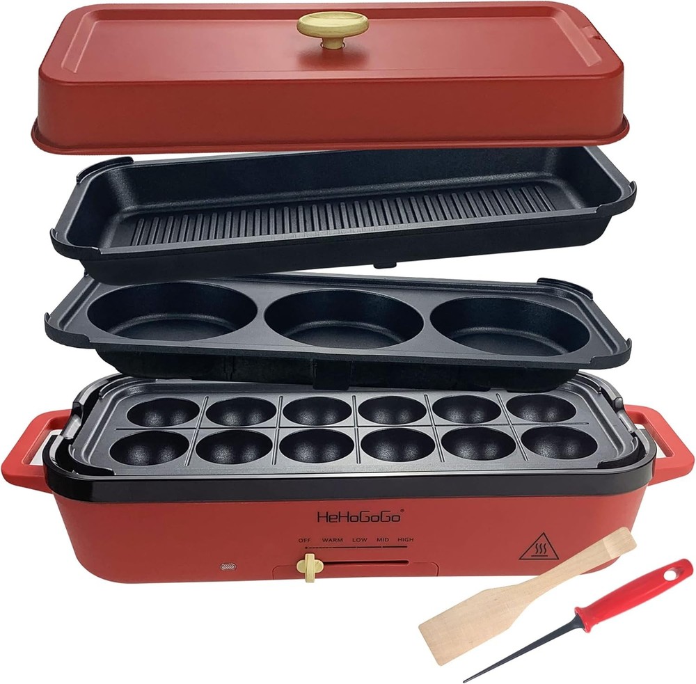 Multifunctional Electric Griddle Electric Grill Nonstick Baking Maker W/ 3