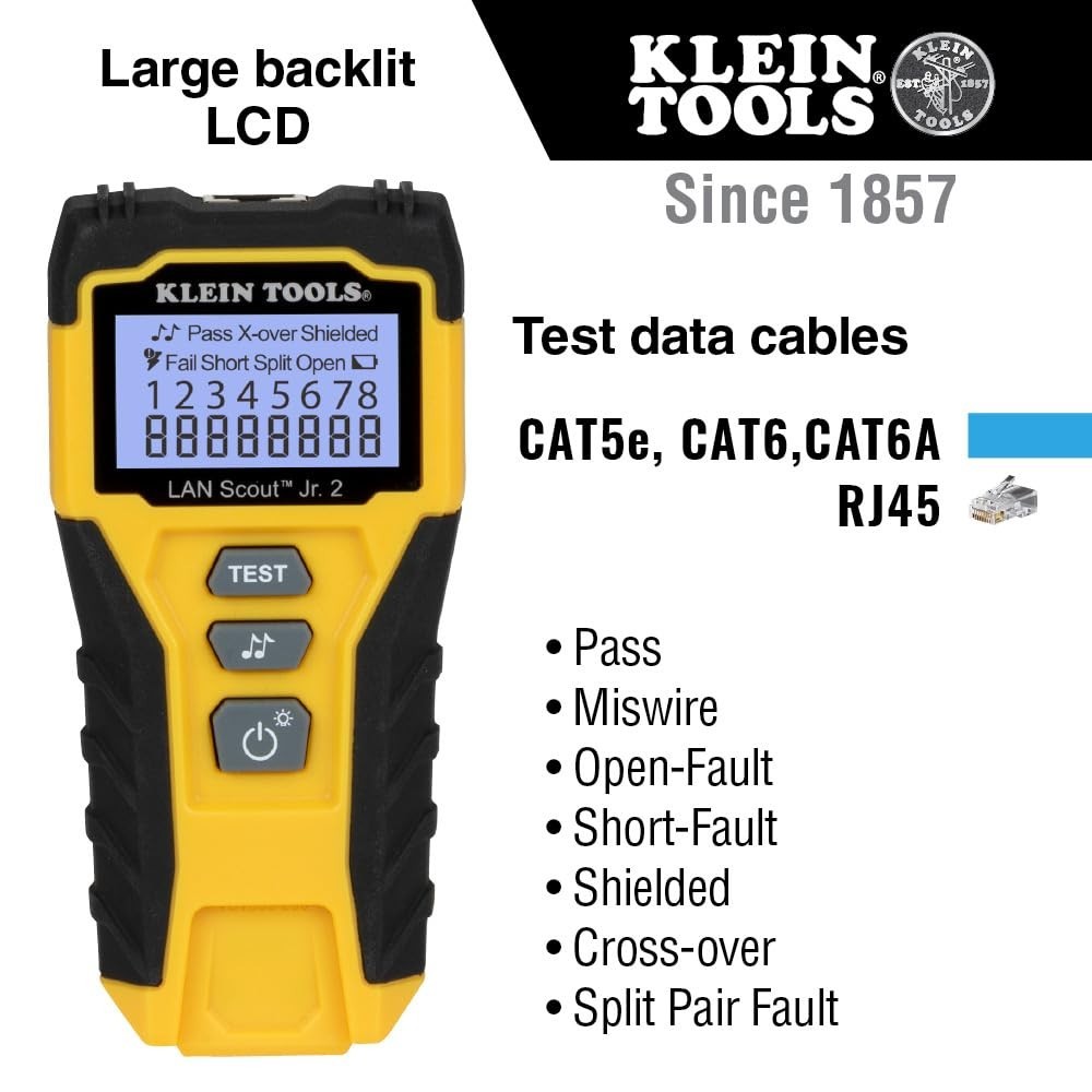 200 Cable Tester with Backlit LCD - Comprehensive Ethernet Testing Made Easy