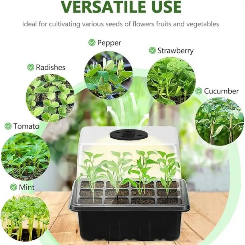 2 Pack Seed Starter Trays with Grow Light Seed Starter Kit Seed Growing Starting