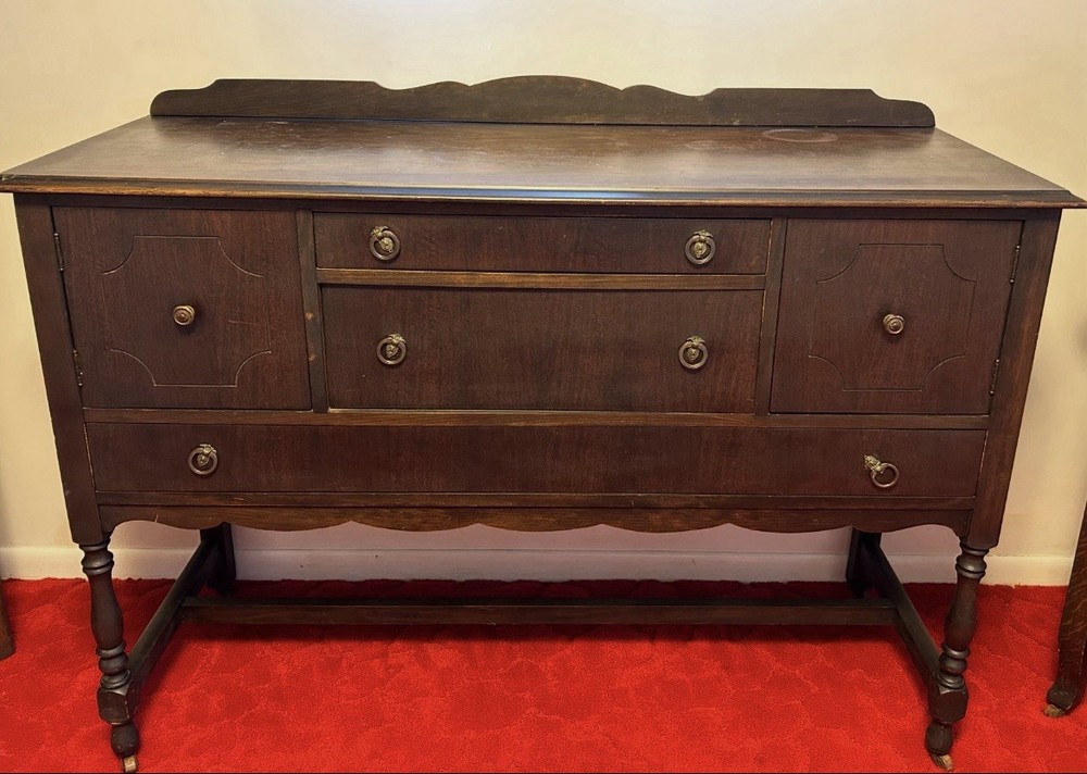 Vintage Buffet Table Sideboard Dish Cabinet Storage & Organization Wood