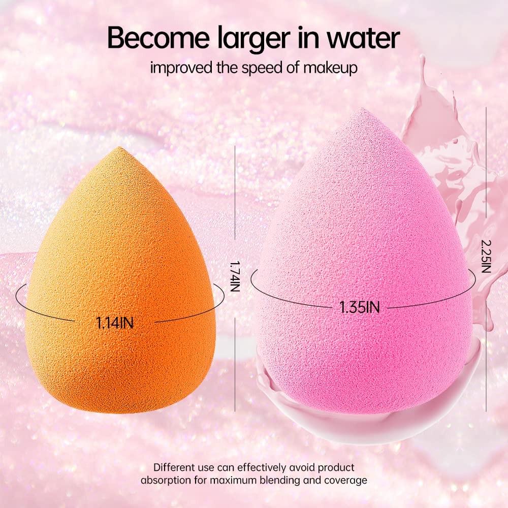 10 Pcs Perfect Makeup Sponge Set Blender Flawless for Liquid, Multi-Colored Beau