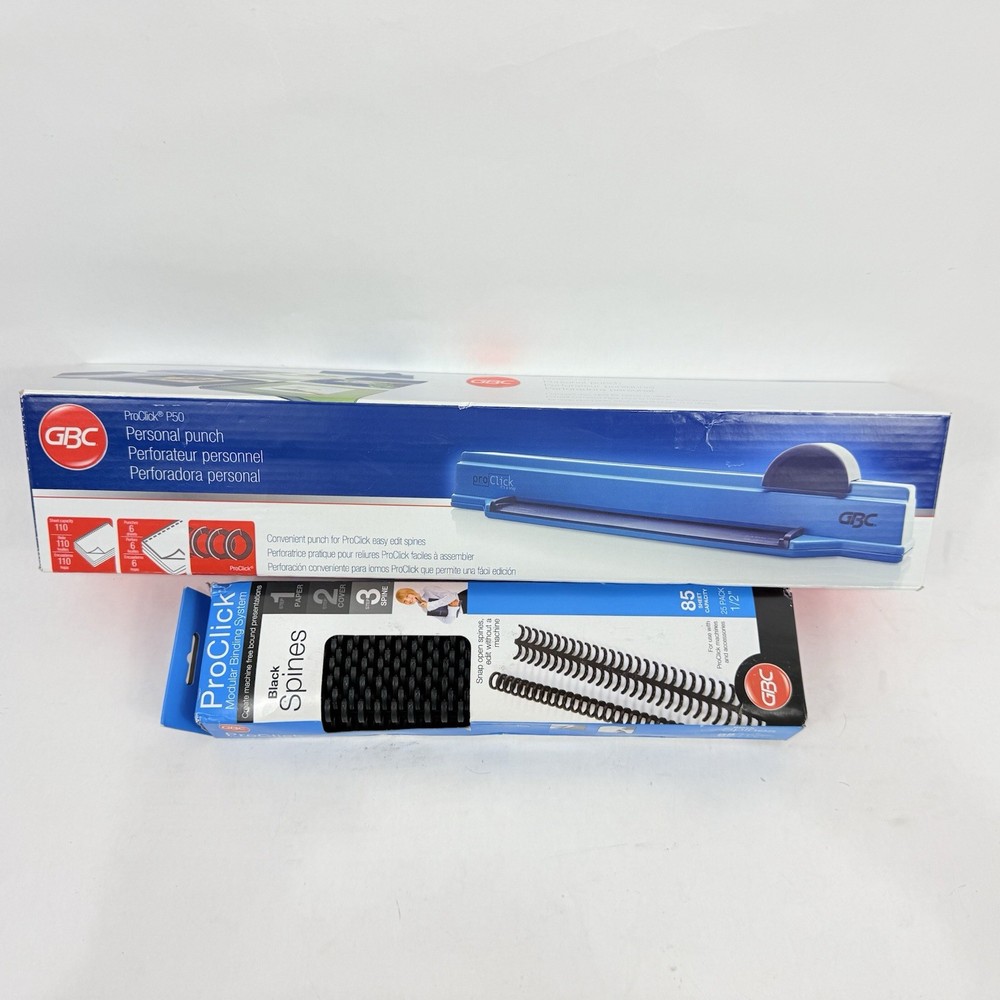 Gbc Proclick P50 Binding Machine Manual Proclick Up to 100 Sheets + Binds - NEW
