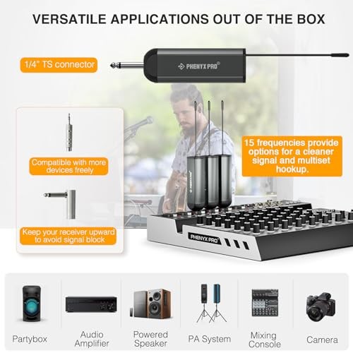 Dual Digital Wireless Microphone System, Portable Mini Receiver, 2x15 UHF