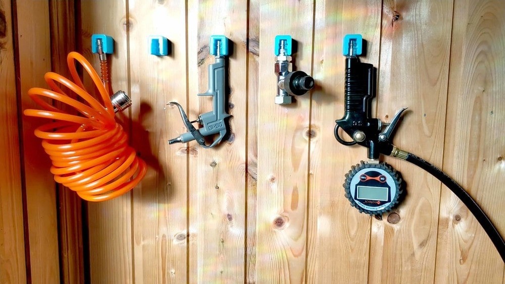 Air Tool Holder Wall Mount - Pneumatic Tool Organizer for Workshop Garage - Tool