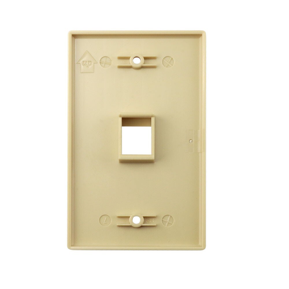 Construct Pro Single-Gang 1-Port Keystone Wall Plate (Ivory)