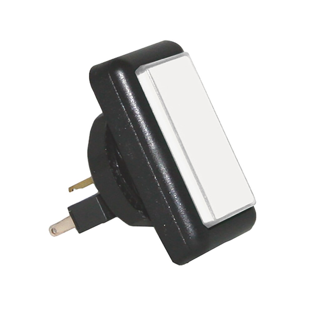 White Pushbutton Rectangular with Microswitch for Video Lottery -77-2000-51