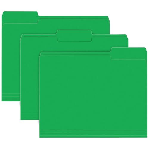 File Folder 150 Pack 1/3 Cut Tab File Folders Letter Size Creen Colored Folde...