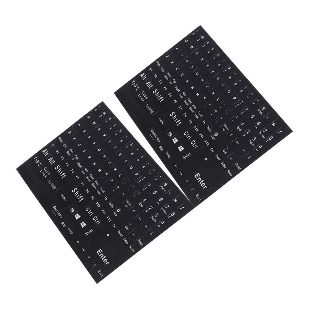 2 Sheets English Keyboard Replacement Letter Stickers for Typing