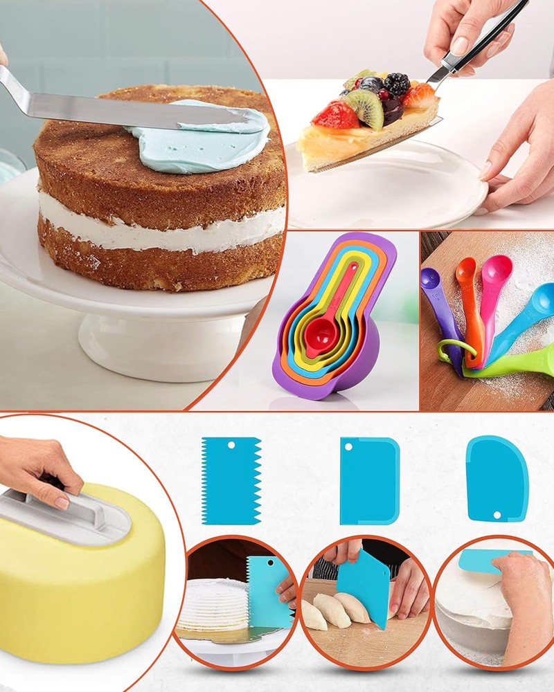 700PCs Cake Decorating Kit with Baking Supplies - Cake Turntable for Decorati...