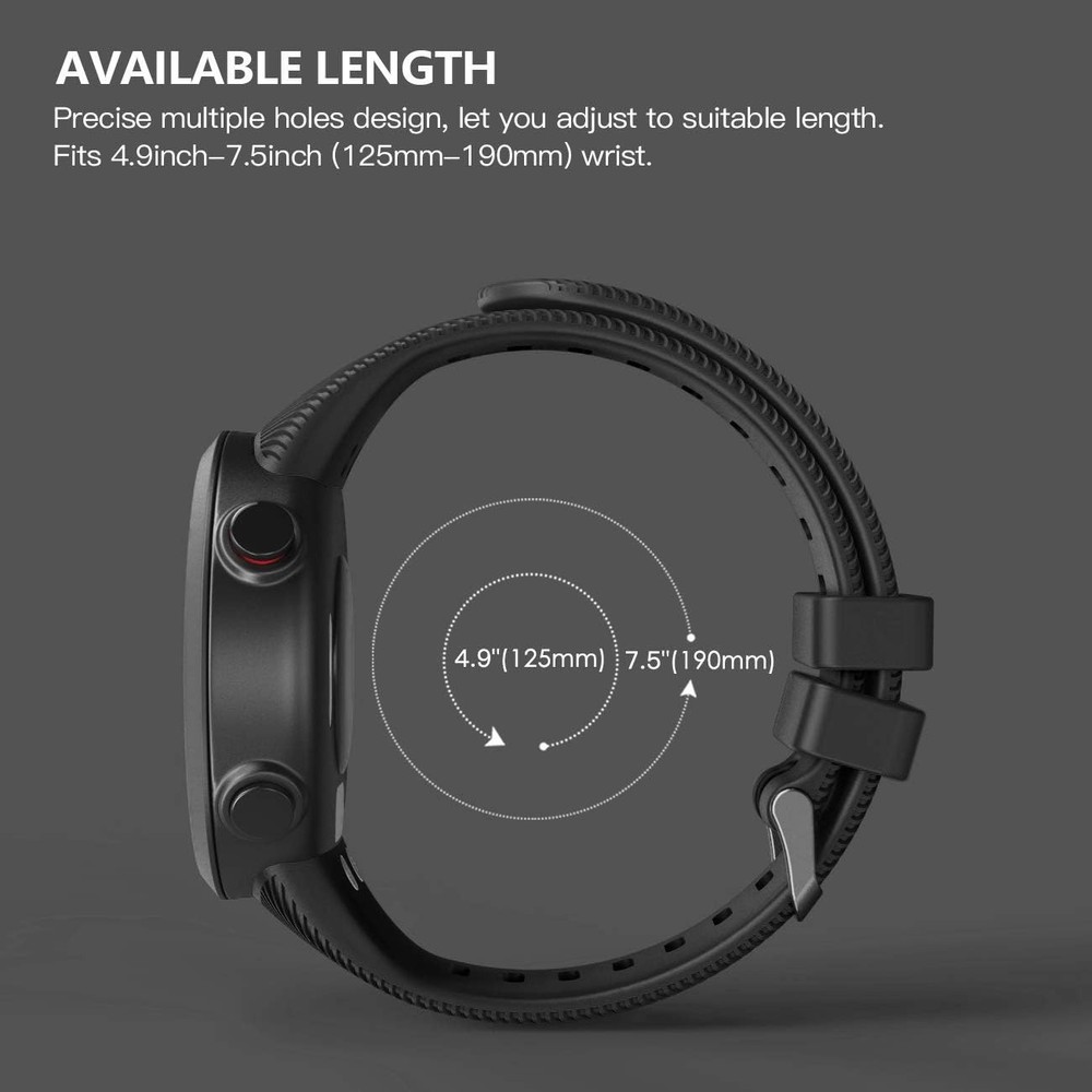 Replacement Silicone Strap for Garmin Forerunner 45 - Soft & Easy to Install