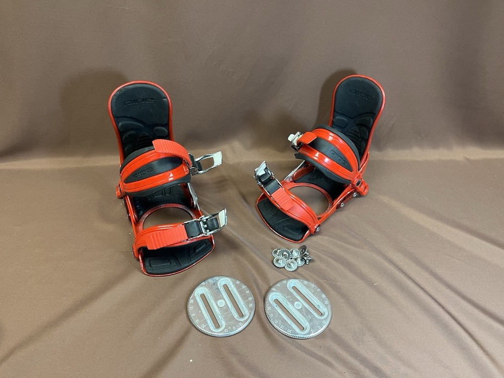 Ride Micro LS Youth Red Snowboard Bindings Size Small