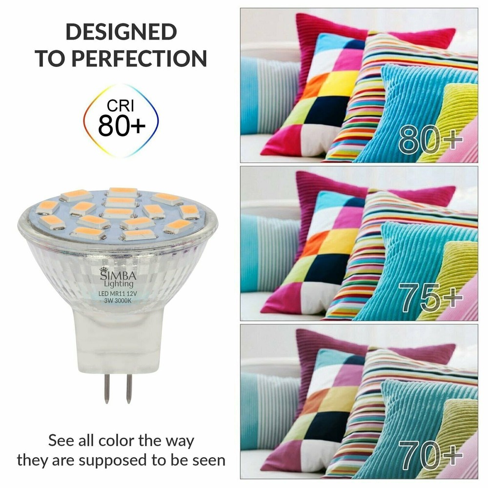 [10 Pack] LED MR11 3W 20W 12V Halogen Replacement GU4 Bi-Pin 3000K Soft White