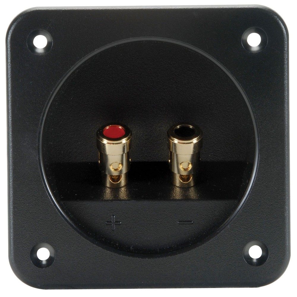 Square Speaker Terminal 4" Gold Spring-Loaded