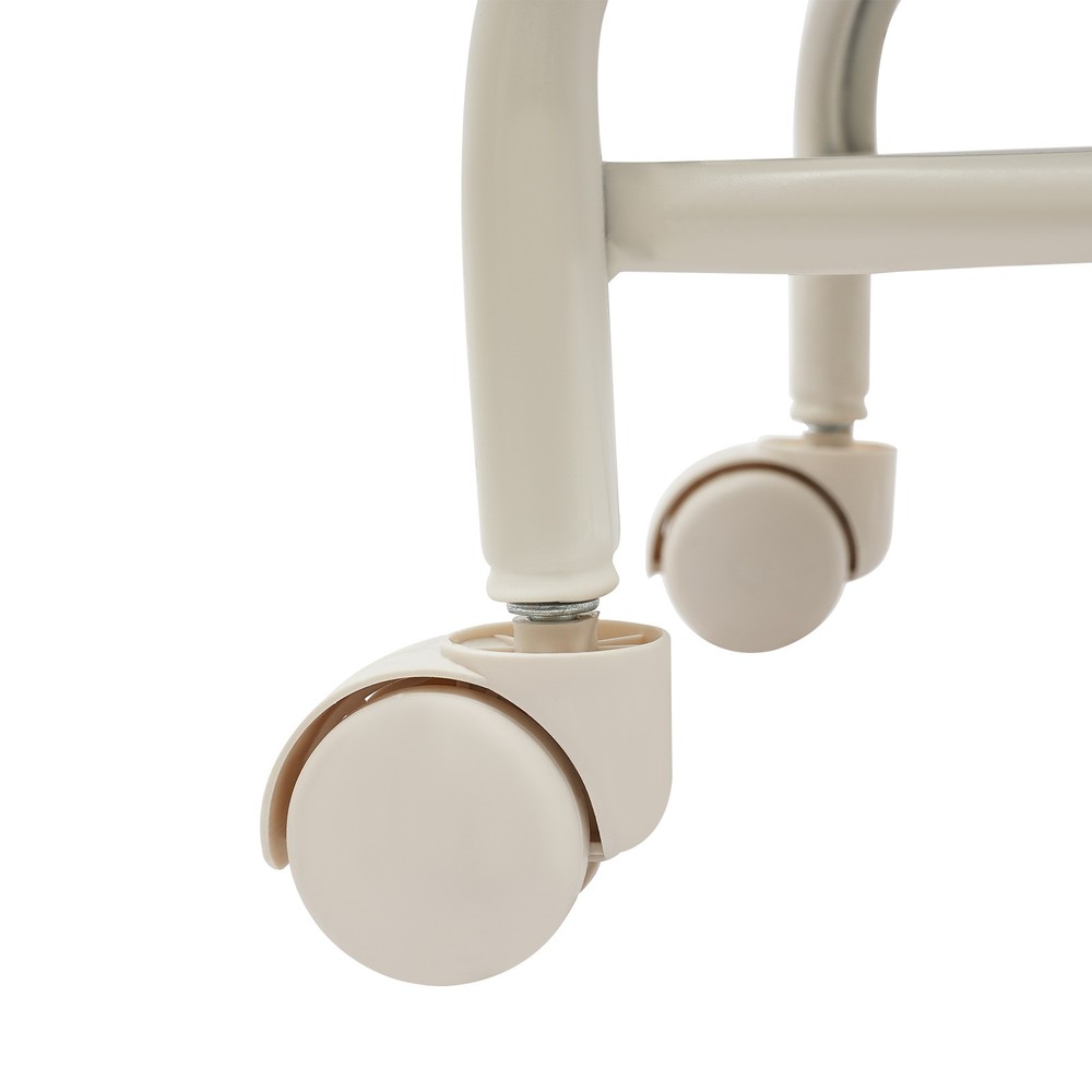 Rolling Stool with Back Rest, Heavy Duty Rolling Stool, Brown Roller Chair