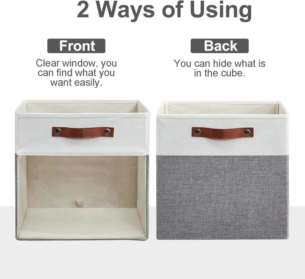 4 Linen Folding Storage Bins ，with Clear Windows and Handles