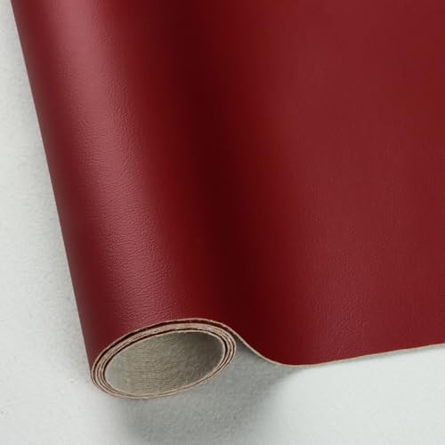 Faux Leather Sheets for Craft One Roll Matt Smooth Surface Solid Burgundy