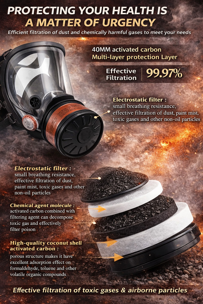 Emergency Gas Mask – Full Face Respirator w/ Filter