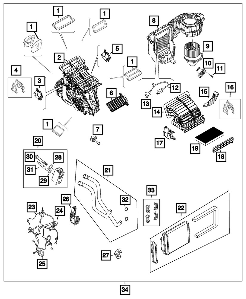 Genuine Mopar Air Conditioning Module Wiring 68625362AA
