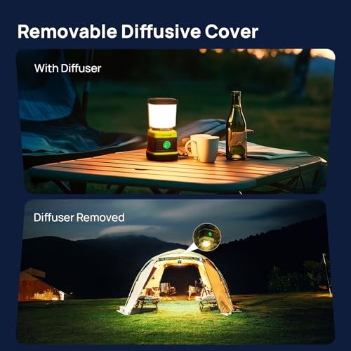 LED Camping Lantern, Battery Powered LED Lantern 1 Pack Light Green
