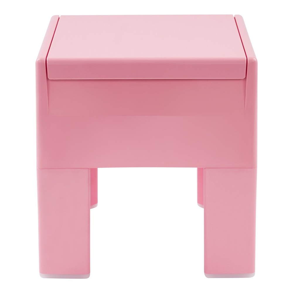 38*32*40cm ABS Side Table，Storage Stool，Multifunctional End Table，Pink Low Stool
