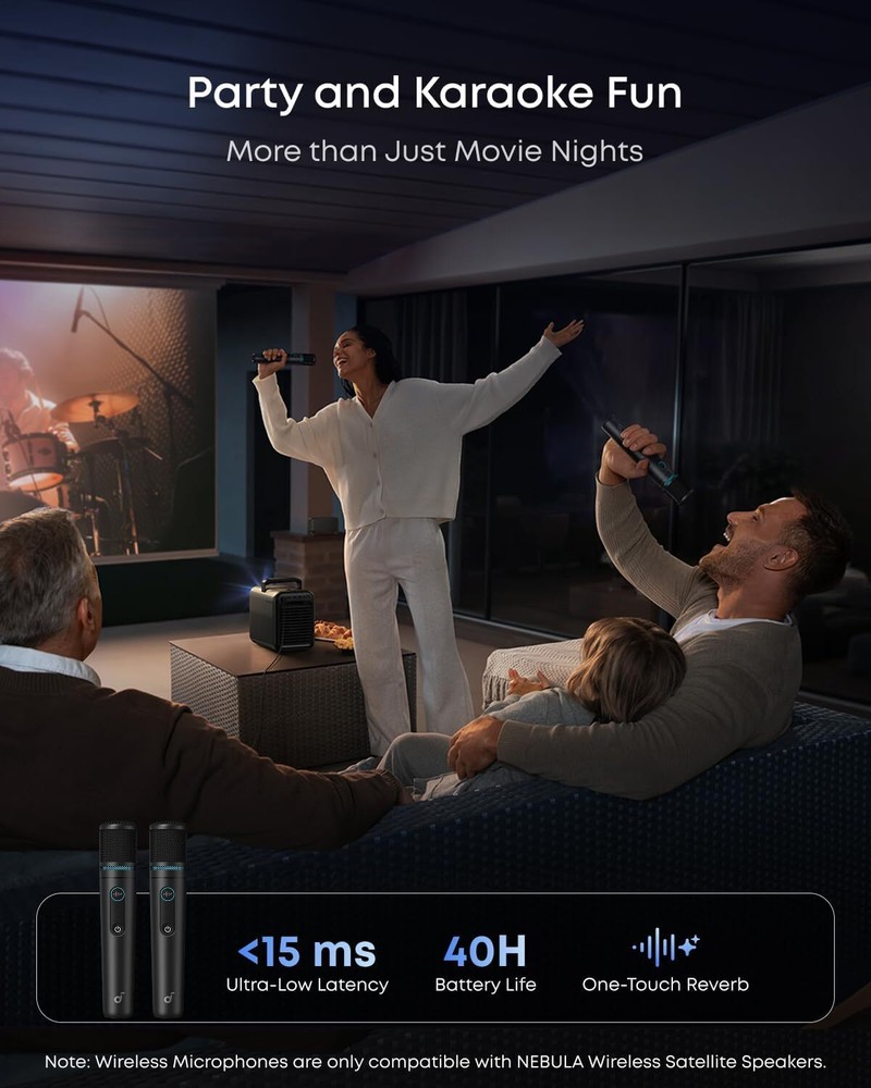 NEBULA X1 Projector Accessory w/Wireless Satellite Speaker Microphone Carry Case