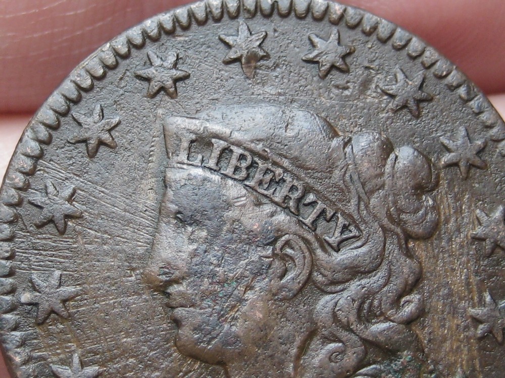 1833 Matron Head Large Cent Penny- VF/XF Details