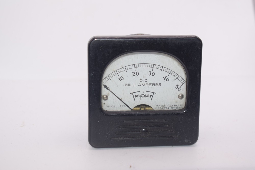 VINTAGE STEAMPUNK PANEL METER - TRIPLETT 0-50 DC MILLIAMPERES