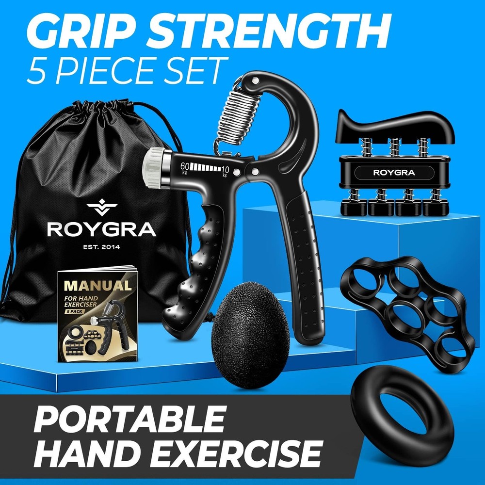 Grip Strength Trainer (5 Pack), Forearm Strengthener, Hand Strengthening Devi...