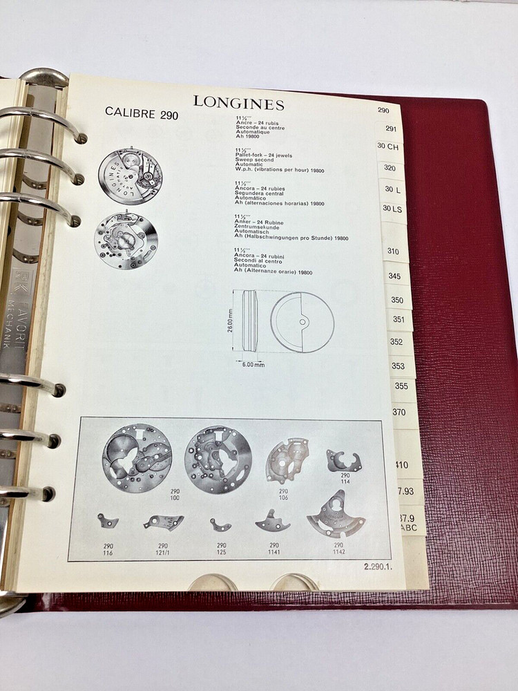 Longines #10 Technical Caliber Dictionary Parts Watch Technical Document