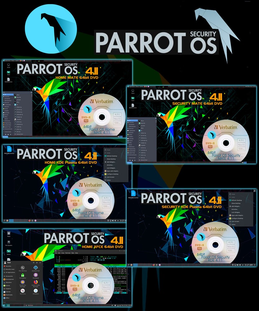 PARROT OS 4.11 Security / Privacy LINUX INSTALL & LIVE 64bit DVD