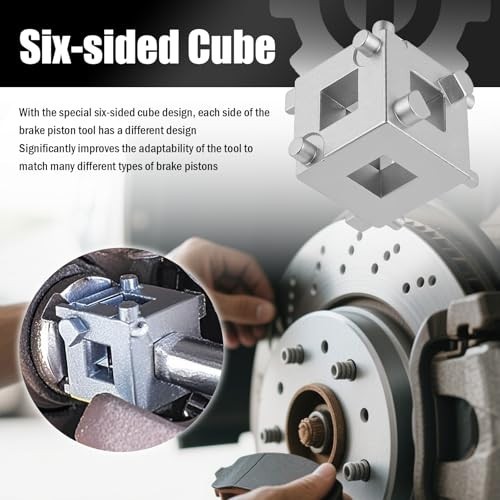 3/8" Brake Caliper Compression Tool - 6-Face Rear Disc Brake Piston Compressor
