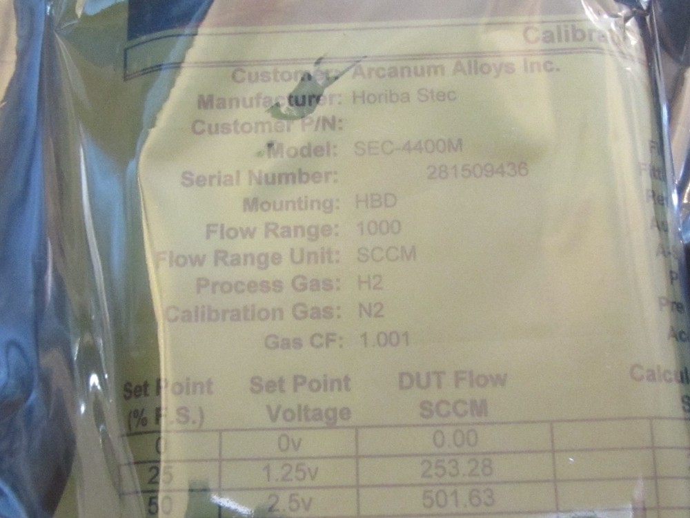 Stec SEC-4400M Mass Flow Controller! 1000 SCCM H2! NEW IN WRAPPER! PERFECT!
