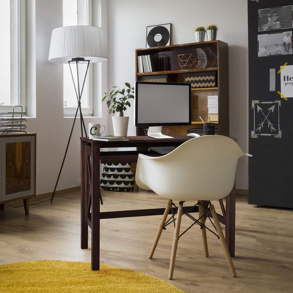 Montego Folding Desk with Pull-Out Tray-Espresso