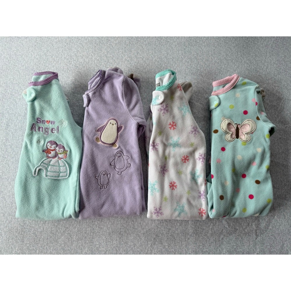 12 Month Fleece Footed Sleepers