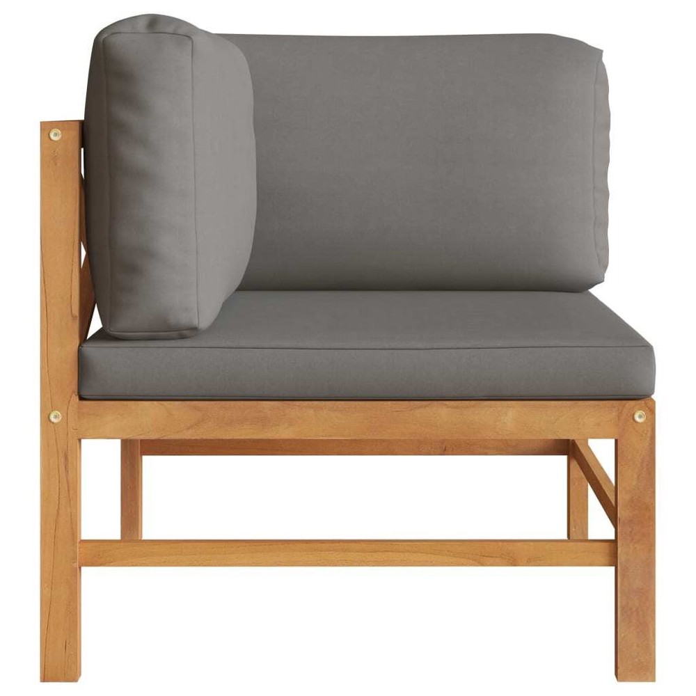 Corner Sofa Dark Grey Fine sanded teak wood Regular Durable