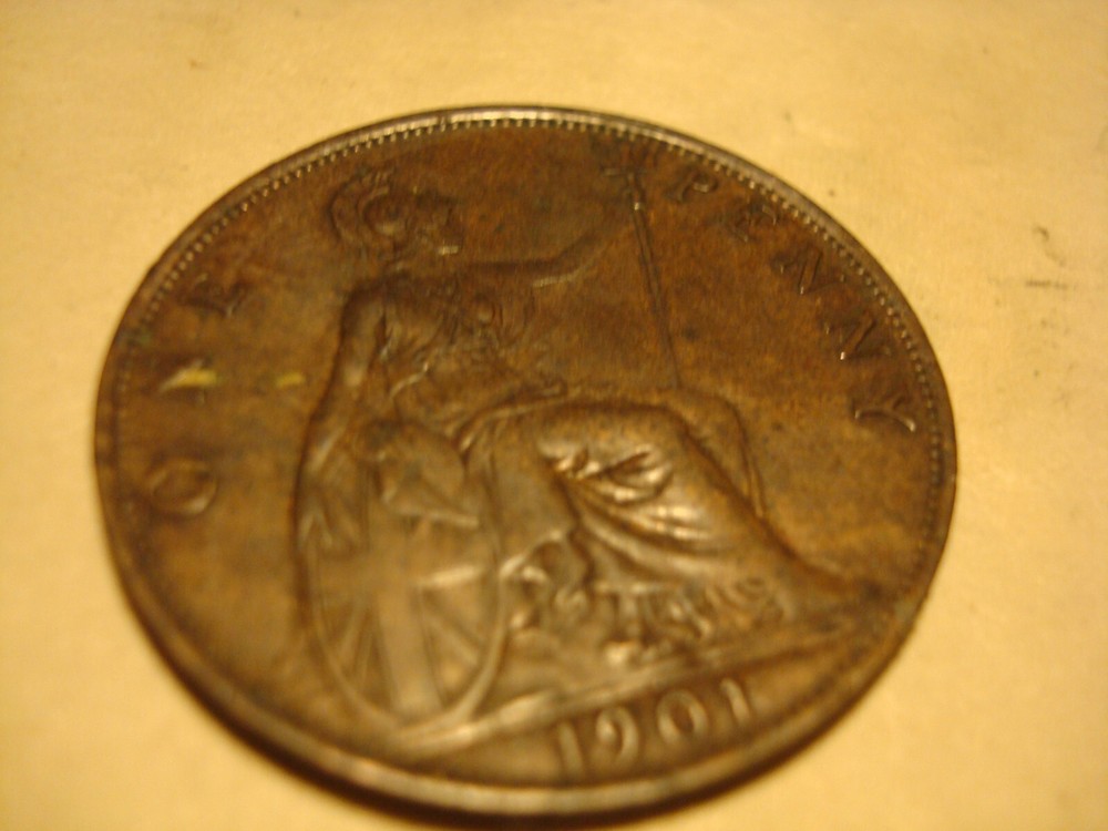 1901 Great Britain One Penny Coin