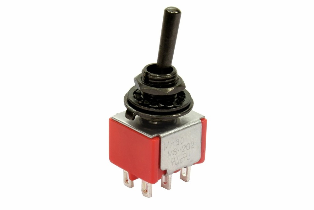 Mini Toggle Switch 2-way On-On Round Lever Black