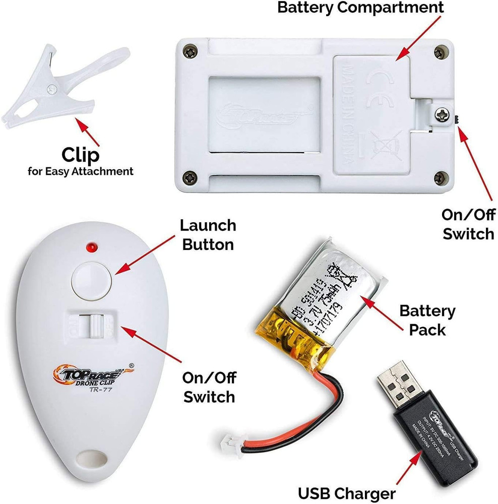 Drone Clip Remote Control Object Launcher - Drone Drop Release Device, Fits Most