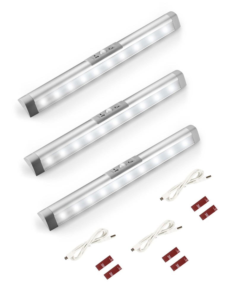 3 Pack Automatic Motion Sensor Closet Lights with Eye-Protection Design, LED ...