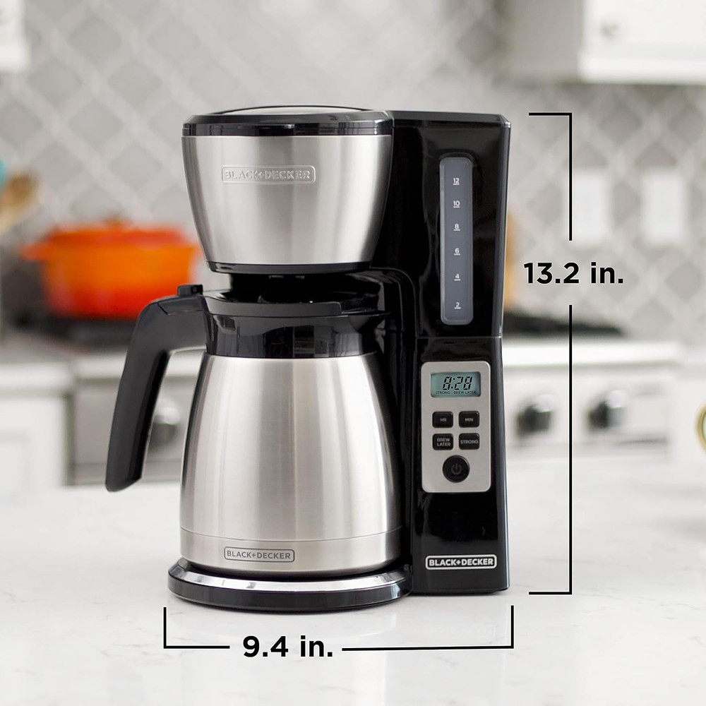 12 Cup Thermal Programmable Coffee Maker with Brew Strength and VORTEX Technolog
