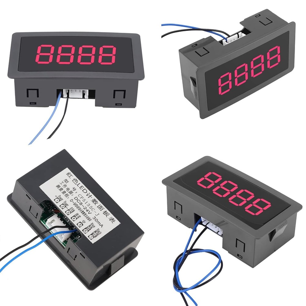 Multi-Color LED Digital Counter with 4-Digit Display and Anti-Interference