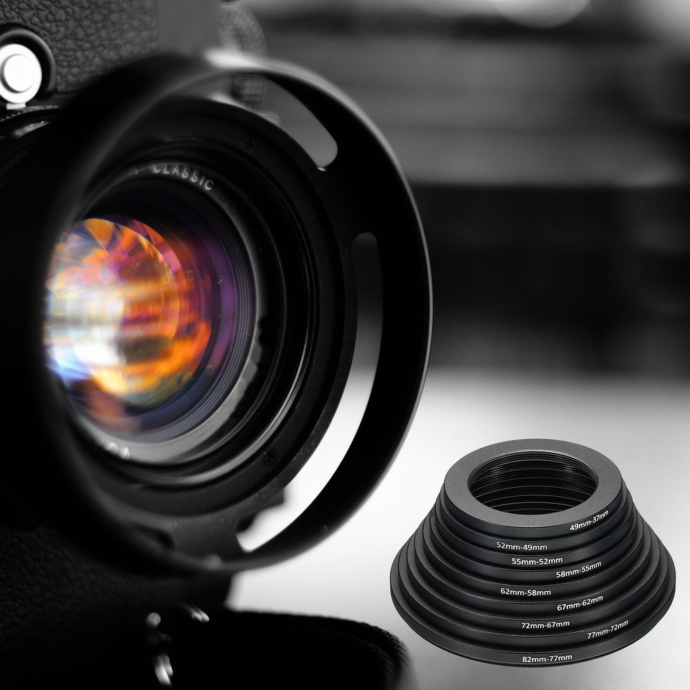 34mm-37mm Step Up Ring Camera Lens Filter Adapter Ring Filter with Cloth