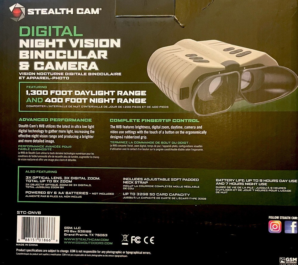 stealth cam digital night vision binocular and camera
