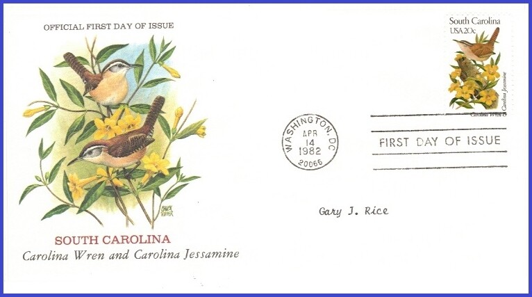 USA3 #1992 ADDR UNKNOWN FDC   South Carolina